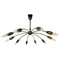 Italian Brass 10-Arm Sputnik Chandelier from Arredoluce, 1950s, Image 1