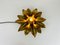 Lampade ad incasso dorate a forma di fiore di Banci, Italia, anni '70, set di 2, Immagine 4