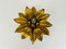 Golden Florentine Flower Shape Flush Mounts from Banci, Italy, 1970s, Set of 2 10