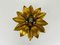 Golden Florentine Flower Shape Flush Mounts from Banci, Italy, 1970s, Set of 2 11