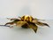 Lampade ad incasso dorate a forma di fiore di Banci, Italia, anni '70, set di 2, Immagine 6