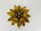 Golden Florentine Flower Shape Flush Mounts from Banci, Italy, 1970s, Set of 2 16