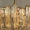 Large 3-Tier Chrome Ice Glass Chandeliers by J.t. Kalmar, Set of 2 12