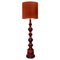 Large Ceramic Floor Lamp with New Silk Custom Made Lampshade by René Houben, Image 1
