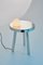 Tavolo piccolo Alby bianco in nichel con lampada di Matteo Fiorini, Immagine 8
