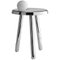 Small Alby Polished White Nickel Table with Lamp by Matteo Fiorini, Image 1