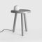 Petite Table Alby Polie en Nickel Blanc avec Lampe par Matteo Fiorini 4