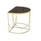 Minimalist Side Table in Brown Marble and Gold Steel, Image 2