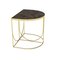 Tavolino minimalista in marmo marrone e acciaio dorato, Immagine 2