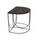 Minimalist Side Table in Brown Marble and Gold Steel, Image 3