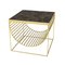 Brown Marble and Black Steel Side Table 3