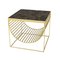 Brown Marble and Black Steel Side Table, Image 3