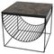 Brown Marble and Black Steel Side Table, Image 1