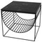 Black Marble and Steel Side Table 1