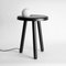 Petite Table Alby Noire avec Lampe par Matteo Fiorini 2