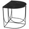 Table d'Appoint Minimaliste en Marbre Noir et Acier 1