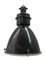 Large Mid-Century Industrial Black Enamel & Clear Glass Pendant Lamp, Image 1