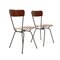 Geschwungene Stühle aus Schichtholz & Metall, 1950er, 2er Set 2