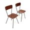 Geschwungene Stühle aus Schichtholz & Metall, 1950er, 2er Set 4