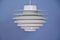 Große dänische weiße Verona Deckenlampe von Svend Middelboe für Nordisk Solar, 1960er 1