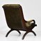 20th Century Button Leather Scroll Back Armchair 6