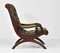 20th Century Button Leather Scroll Back Armchair 2