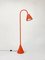 Orange Leder Stehlampe von Jacques Adnet für Valenti, 2000er 1