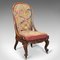 Antique English Walnut Nursing Chair, 1840s 1