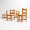 Pine Wood and Straw Seat Dining Chairs, 1970s, Set of 4 6
