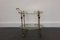 French Brass & Glass Bar Cart / Trolley with Removable Tray, 1950s 15