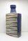 Vintage Zig Zag Vase aus glasierter Keramik in Blau und Beige von Scheurich 3