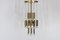 Brass and Glass Ceiling Lamp in the Style of Gaetano Sciolari, 1979, Image 1