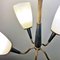 Lampe de Bureau à 5 Bras en Laiton et Verre, Italie, 1950s 7