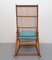 Rocking Chair Tissé Bleu Clair, 1950s 5