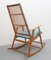 Rocking Chair Tissé Bleu Clair, 1950s 7