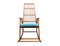 Rocking Chair Tissé Bleu Clair, 1950s 1