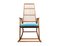 Woven Light Blue Rocking Chair, 1950s 1