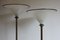 Grands Lampadaires en Laiton et Opaline de Barovier & Toso, Italie, 1980s, Set de 2 3