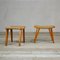 Pufs de madera con asientos de paja tejida de Augusto Romano, años 40. Juego de 2, Imagen 5
