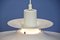 Danish White Hanging Lamp with Brass Accents, 1980s, Image 6