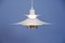 Danish White Hanging Lamp with Brass Accents, 1980s, Image 2