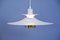 Danish White Hanging Lamp with Brass Accents, 1980s, Image 4