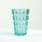 Large Turquoise Pressed Glass Vase by Frantisek Pečený, 1963 1