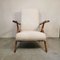 Reupholstered White Bouclé Lounge Chair, 1960s, Image 1