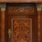 Antique Georgian Harewood Style Mahogany & Inlaid Fruitwood Library Desk with Green Leather Top & Bronze Decorations, 1800s, Image 6