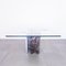 Mesa de comedor cuadrada de mármol y vidrio, años 70, Imagen 1