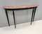 Italian Ebonized Walnut Console Table with Red Travertine Marble Top, 1960s 6