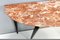 Italian Ebonized Walnut Console Table with Red Travertine Marble Top, 1960s 10