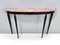 Italian Ebonized Walnut Console Table with Red Travertine Marble Top, 1960s 1