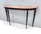 Italian Ebonized Walnut Console Table with Red Travertine Marble Top, 1960s 5